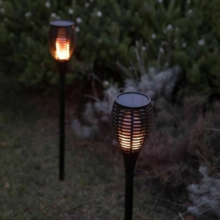 Set di torce solari da giardino Lumi Garden Maity Sun Mini Nero Plastica 70 cm (2 Unità)