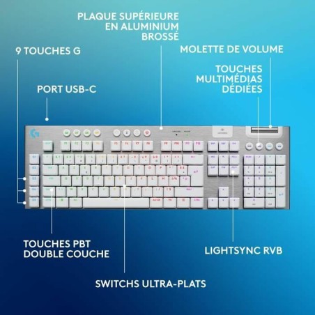 Tastiera Wireless Logitech G915 X Bianco AZERTY