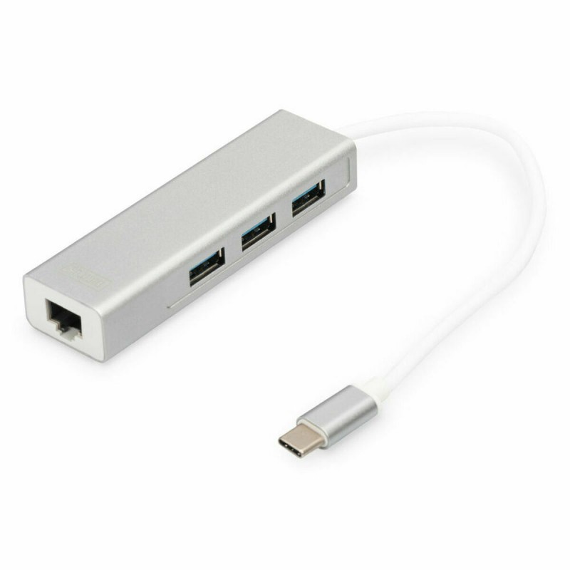 Hub USB Digitus DA-70255 Grigio Bianco/Grigio Argentato Hub USB Digitus DA-70255 Grigio Bianco/Grigio Argentato