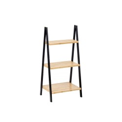 Scaffale da Bagno Berilo WR5504-3-430 Nero Naturale 40,3 x 81,5 x 30 cm