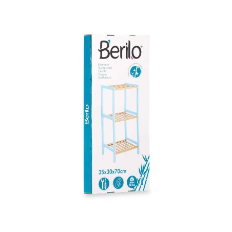 Scaffale da Bagno Berilo WR5503-3-467 Azzurro Naturale 35 x 30 x 70 cm
