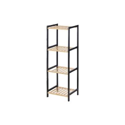 Scaffale da Bagno Berilo WR5503-4-459 Nero Naturale 35 x 30 x 100 cm