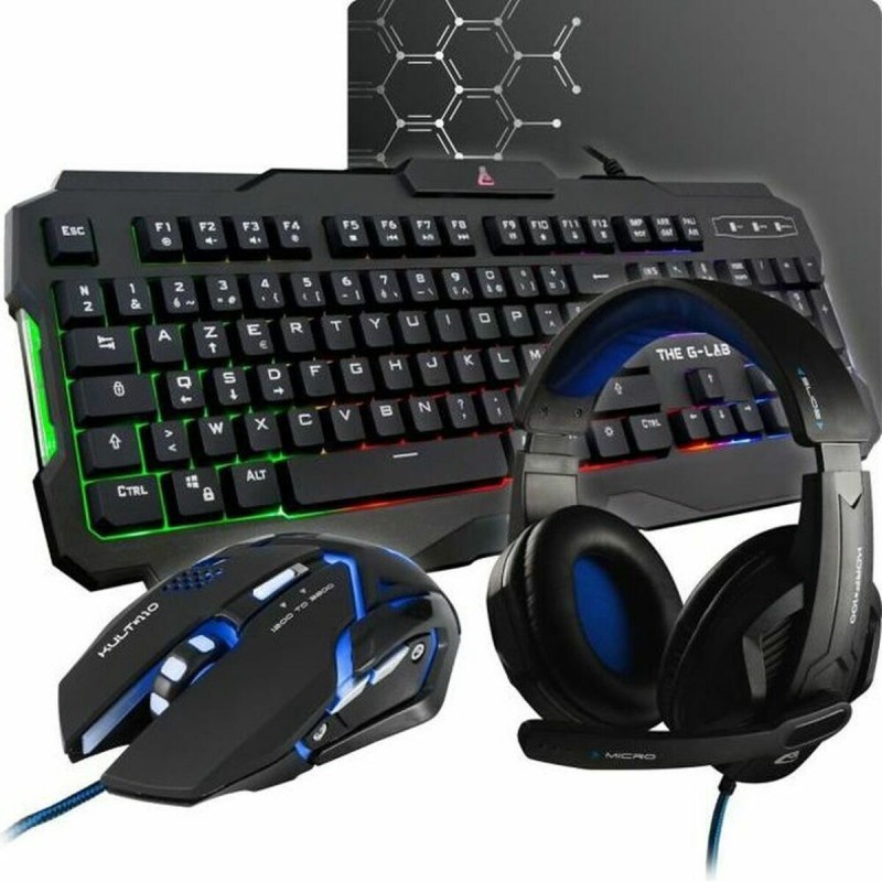 Tastiera e Mouse The G-Lab Combo Argon AZERTY Nero Francese AZERTY Tastiera e Mouse The G-Lab Combo Argon AZERTY Nero Francese AZERTY