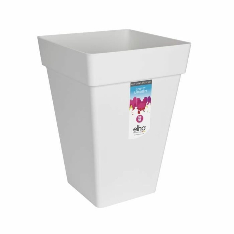 Vaso Elho Bianco Plastica Quadrato 37 cm Vaso Elho Bianco Plastica Quadrato 37 cm