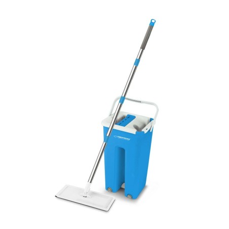 Mop with Bucket Esperanza EHS004 Azzurro Bianco Microfibra