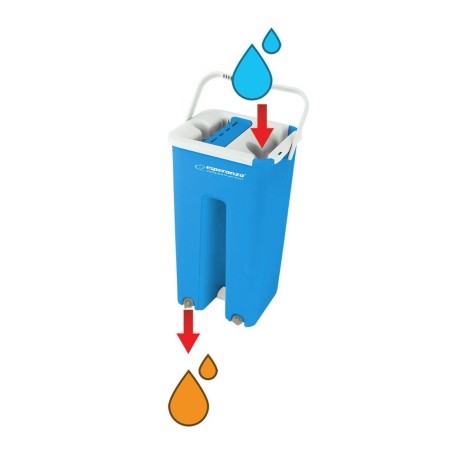 Mop with Bucket Esperanza EHS004 Azzurro Bianco Microfibra