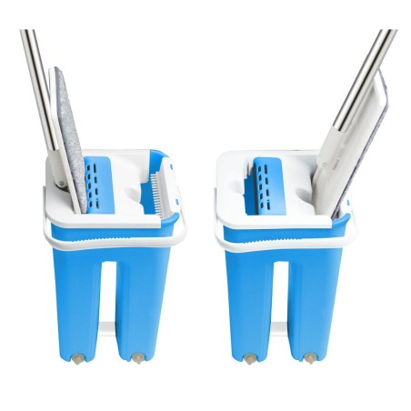 Mop with Bucket Esperanza EHS004 Azzurro Bianco Microfibra