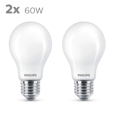 Lampadina LED Philips Classic Standard 60 W Bianco E E27 (2700 K) (2 Unità)