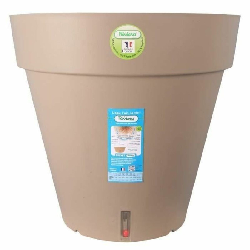 Vaso Riviera Marrone Taupé polipropilene Plastica Rotondo Sfera Ø 50 cm Vaso Riviera Marrone Taupé polipropilene Plastica Rotondo Sfera Ø 50 cm