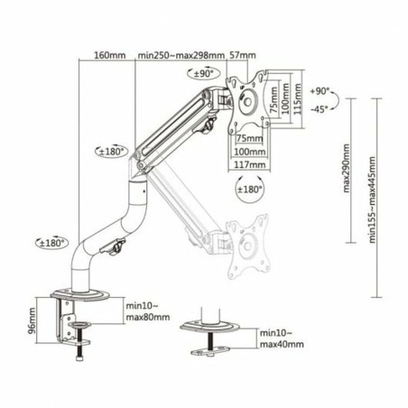 Supporto TV Aisens DT32TSR-139 17"-32" 8 kg