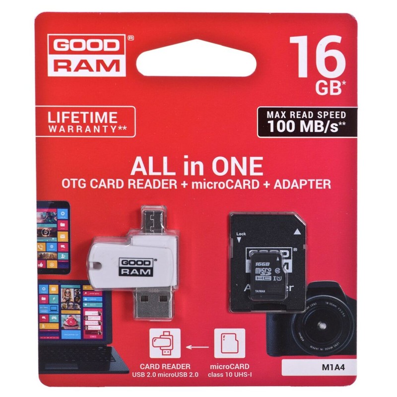 Memoria USB GoodRam M1A4 All in One Bianco Nero Grigio 16 GB Memoria USB GoodRam M1A4 All in One Bianco Nero Grigio 16 GB