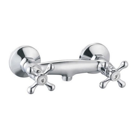 Rubinetto Bimando Rousseau Beverley Grigio Metallo Ottone 15 cm Doccia