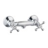 Rubinetto Bimando Rousseau Beverley Grigio Metallo Ottone 15 cm Doccia