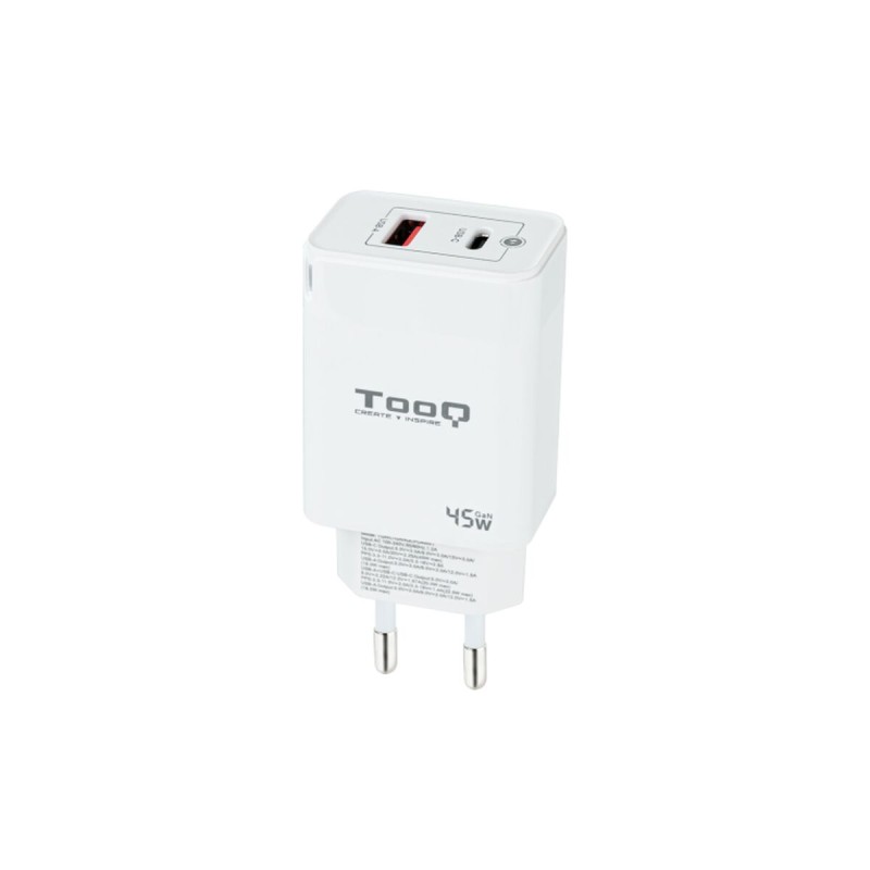 Caricabatterie da Parete TooQ TQWC-GANQCPD45WT Bianco 45 W (1 Unità) Caricabatterie da Parete TooQ TQWC-GANQCPD45WT Bianco 45 W (1 Unità)