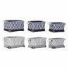 Cestino Multiuso DKD Home Decor Bianco Marrone Grigio Blu Marino Foglia della pianta Boho 40 x 30 x 24 cm Plastica 3 Pezzi (2 Un