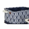 Cestino Multiuso DKD Home Decor Bianco Marrone Grigio Blu Marino Foglia della pianta Boho 40 x 30 x 24 cm Plastica 3 Pezzi (2 Un