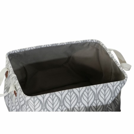 Cestino Multiuso DKD Home Decor Bianco Marrone Grigio Blu Marino Foglia della pianta Boho 40 x 30 x 24 cm Plastica 3 Pezzi (2 Un