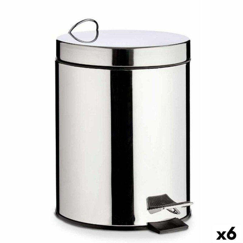 Cestino a pedale Argentato Acciaio inossidabile Plastica 3 L (6 Unità) Cestino a pedale Argentato Acciaio inossidabile Plastica 3 L (6 Unità)