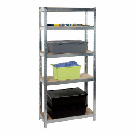 Scaffale Kinzo Legno Acciaio inossidabile 5 Mensole 750 kg 75 x 30 x 172 cm