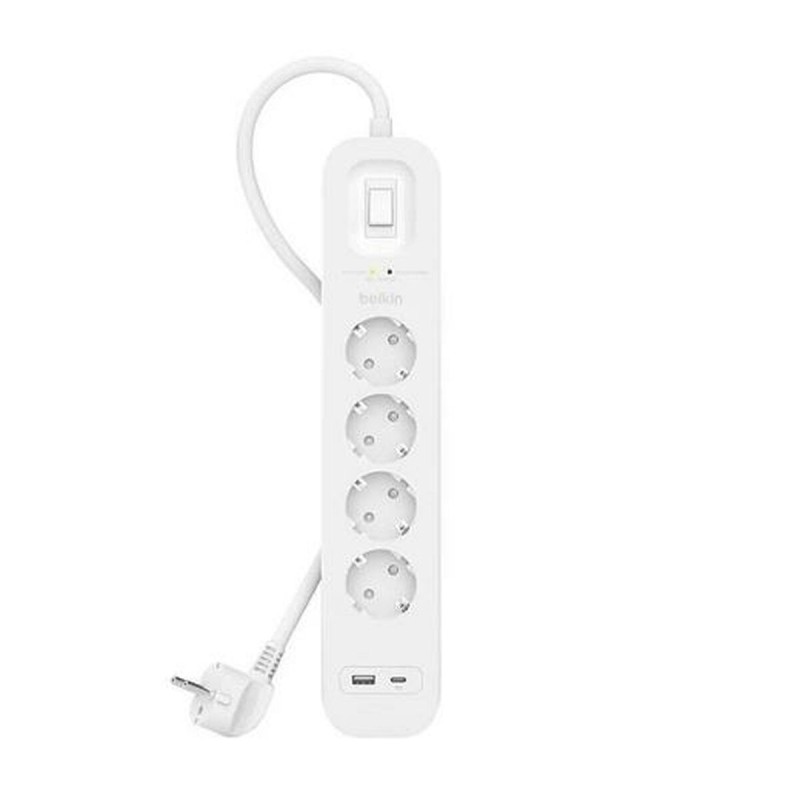 Multipresa con 4 Prese con Interruttore Belkin SRB001VF2M Bianco (2 m) Multipresa con 4 Prese con Interruttore Belkin SRB001VF2M Bianco (2 m)