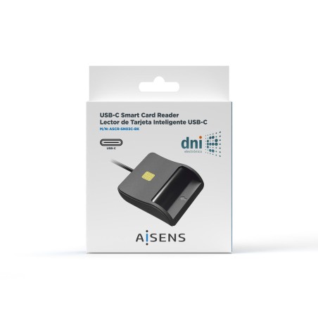 Lettore di Schede DNI/SIP Aisens ASCR-SN03C-BK Nero