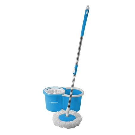 Mop with Bucket Esperanza EHS005 Azzurro Bianco Microfibra