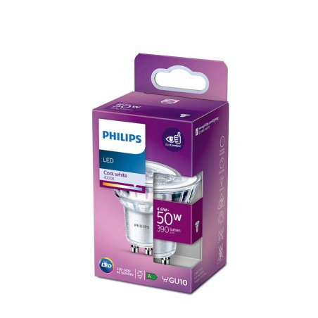 Lampadina LED Philips F 4,6 W GU10 390 lm 5 x 5,4 cm (4000 K)