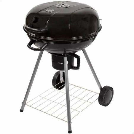 Barbecue a Carboni con Ruote Aktive Textilene 57 x 86 cm Nero