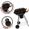 Barbecue a Carboni con Ruote Aktive Textilene 57 x 86 cm Nero