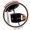 Barbecue a Carboni con Ruote Aktive Textilene 57 x 86 cm Nero