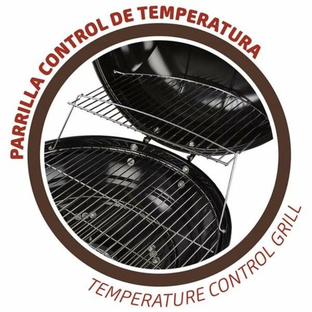 Barbecue a Carboni con Ruote Aktive Textilene 57 x 86 cm Nero