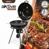 Barbecue a Carboni con Ruote Aktive Textilene 57 x 86 cm Nero
