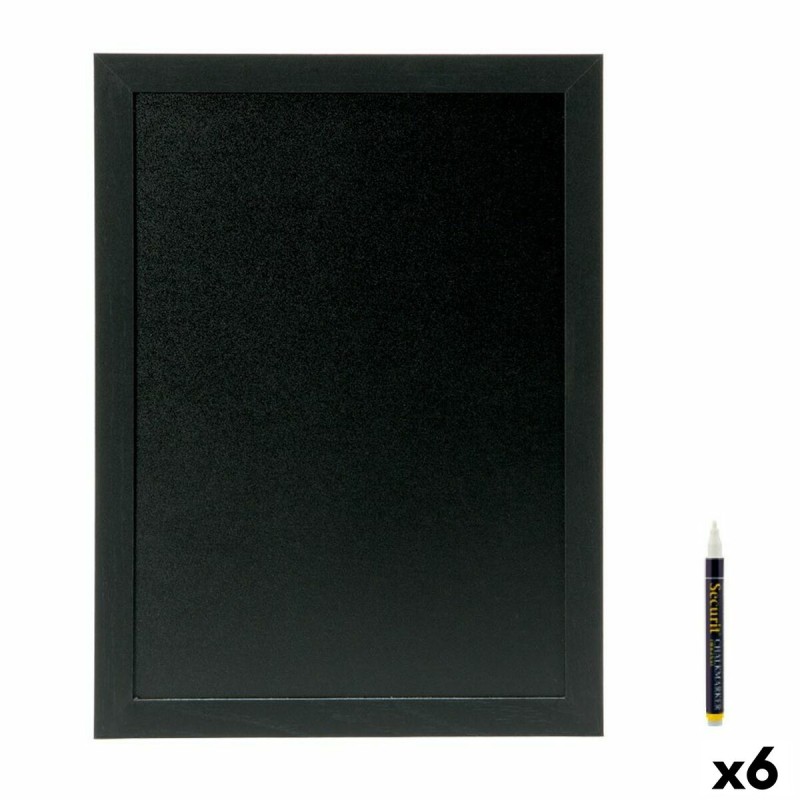 Lavagna Securit Woody Teca Da muro Nero 40 x 30 cm Lavagna Securit Woody Teca Da muro Nero 40 x 30 cm