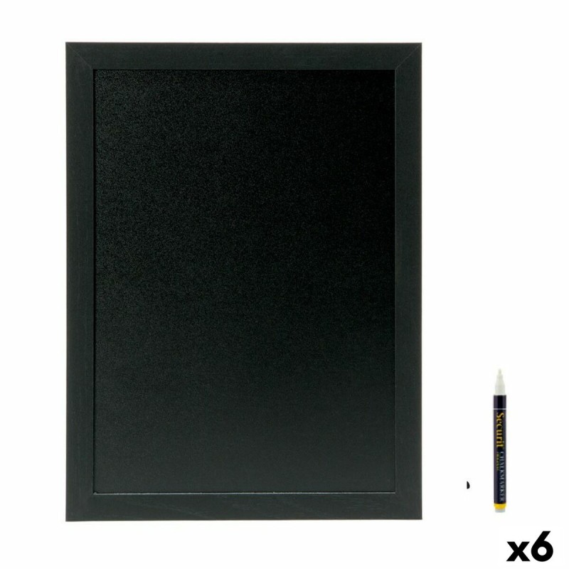 Lavagna Securit Woody Teca Da muro Nero 80 x 60 cm Lavagna Securit Woody Teca Da muro Nero 80 x 60 cm