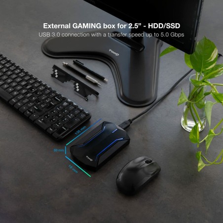 Involucro per Hard Disk TooQ TQE-2599RGB Nero 2,5"