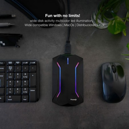Involucro per Hard Disk TooQ TQE-2599RGB Nero 2,5"