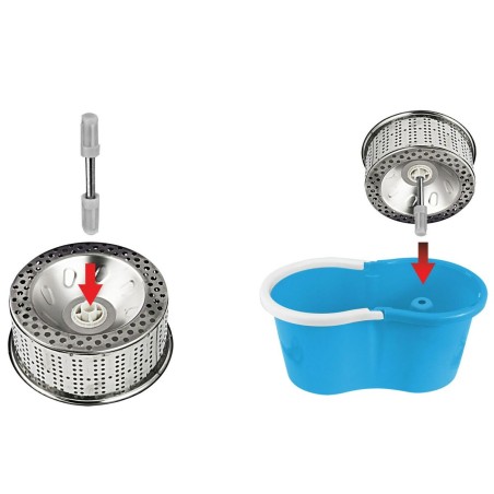 Mop with Bucket Esperanza EHS006 Azzurro Bianco Microfibra