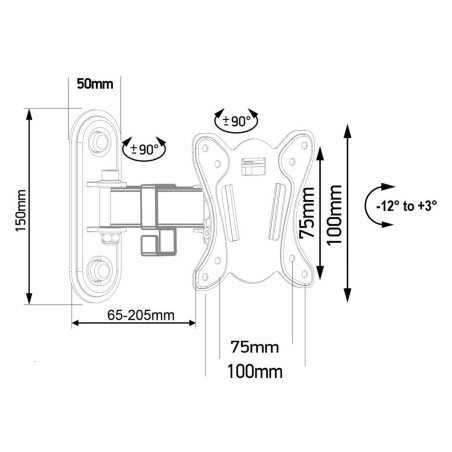 Supporto TV MacLean MC-416 32" 13" 30 Kg
