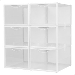 Scatola da scarpe impilabile Max Home Bianco 6 Unità polipropilene ABS 25 x 18,5 x 35 cm