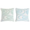 Cuscino Home ESPRIT Azzurro Bianco Verde 40 x 5 x 40 cm (2 Unità)