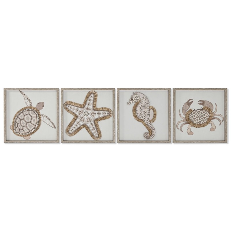Tela Home ESPRIT Bianco Naturale Mediterraneo Marino 40 x 3 x 40 cm (4 Unità) Tela Home ESPRIT Bianco Naturale Mediterraneo Marino 40 x 3 x 40 cm (4 Unità)