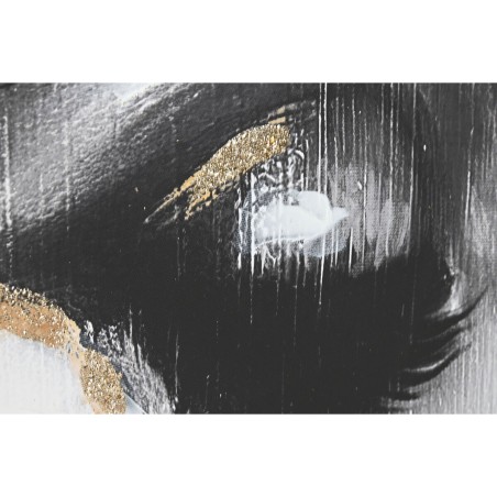 Quadro Home ESPRIT Bianco Nero Grigio Dorato Donna (2 Unità)