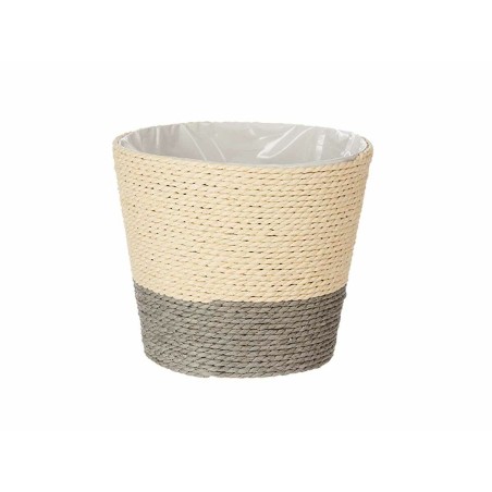 Vaso Ibergarden 86439 Grigio Naturale Corda Plastica 15 x 15 x 14 cm (24 Unità)