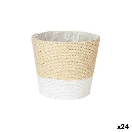 Vaso Ibergarden WY21-72 Bianco Corda Plastica 16 x 14,5 x 16 cm (24 Unità)