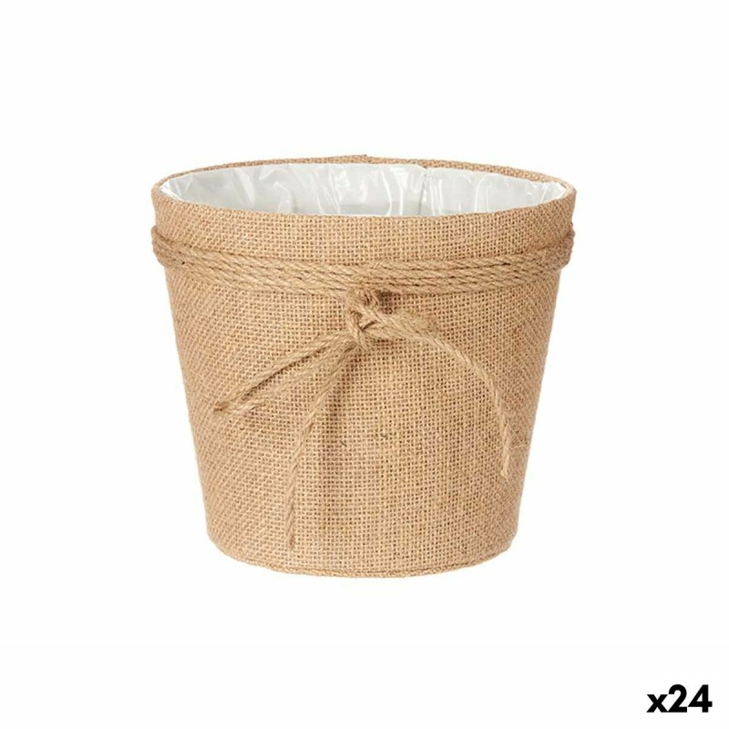 Vaso Ibergarden WY18-69 Marrone Stoffa Fiocco 19,5 x 17,5 x 19,5 cm (24 Unità) Vaso Ibergarden WY18-69 Marrone Stoffa Fiocco 19,5 x 17,5 x 19,5 cm (24 Unità)