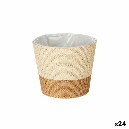 Vaso Ibergarden WY21-71 Marrone Corda Plastica 19,5 x 17,5 x 19,5 cm 19,5 x 16,5 x 19,5 cm (24 Unità)