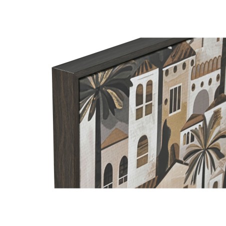 Quadro Home ESPRIT Verde Beige Dorato Case Tropicale 63 x 4,5 x 93 cm (2 Unità)