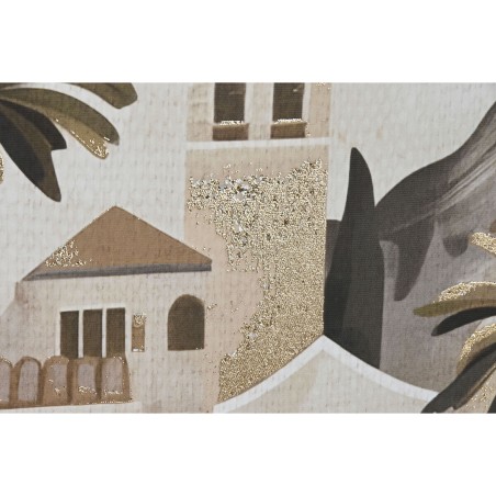 Quadro Home ESPRIT Verde Beige Dorato Case Tropicale 63 x 4,5 x 93 cm (2 Unità)