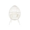 Poltrona da giardino DKD Home Decor 90 x 65 x 151 cm Metallo rattan sintetico Bianco