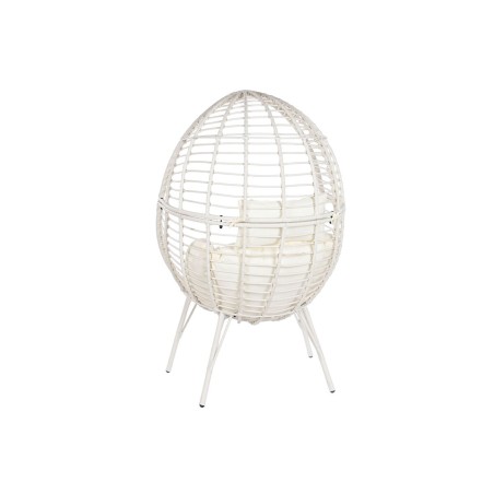 Poltrona da giardino DKD Home Decor 90 x 65 x 151 cm Metallo rattan sintetico Bianco